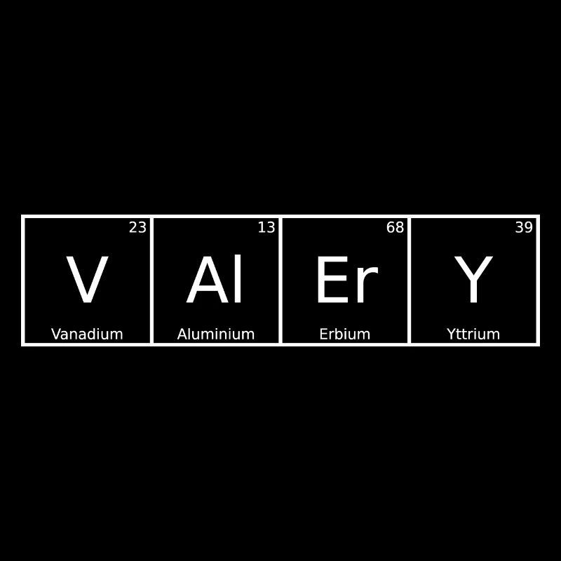 Valery Nom Prénom Chimie Tableau périodique Éléments