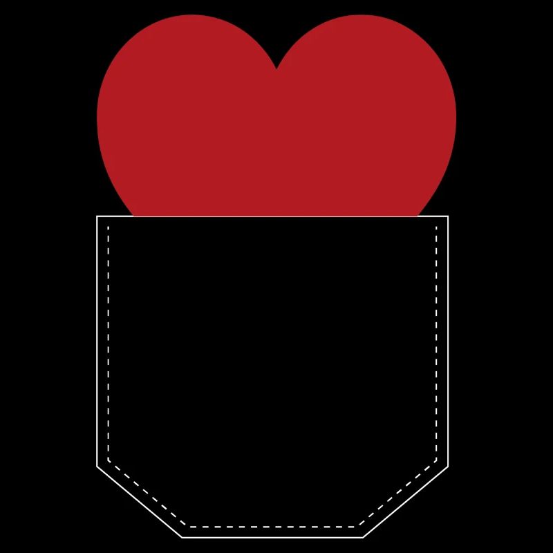 Chest pocket heart white gift idea