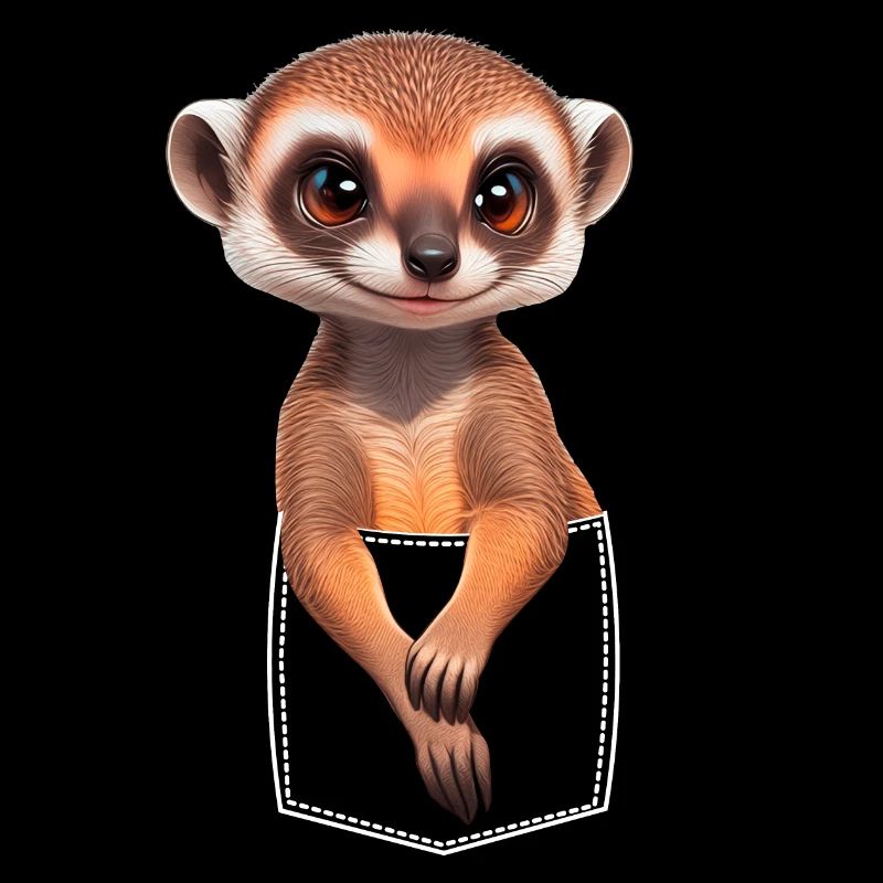 Suricate mignon dans la poche de poche de poitrine