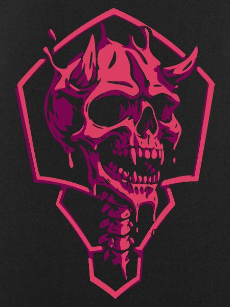 Geometric Pink Skull