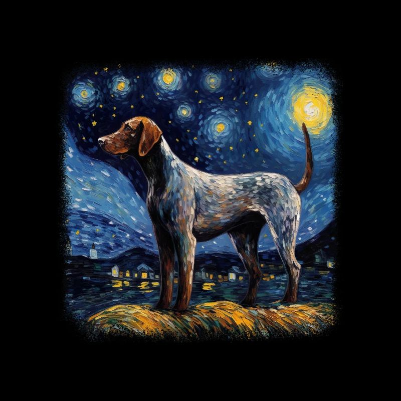 German Shorthaired Pointer Van gogh starry night