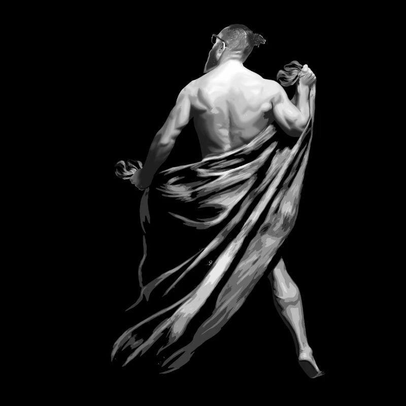 Man behind robe.