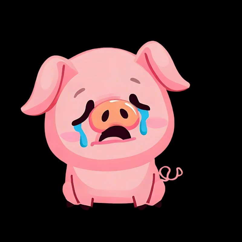 Schwein weint traurig