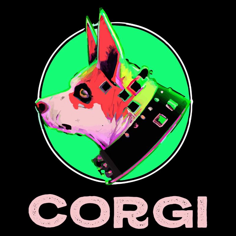 Cyber Corgi Dog Gift Pop Art