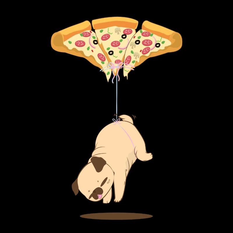 Pizza au pepperoni avec un chien