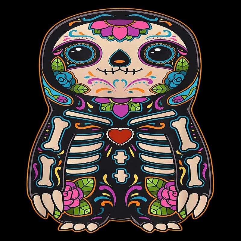 Sloth Dia de los Muertos Sugar Skull