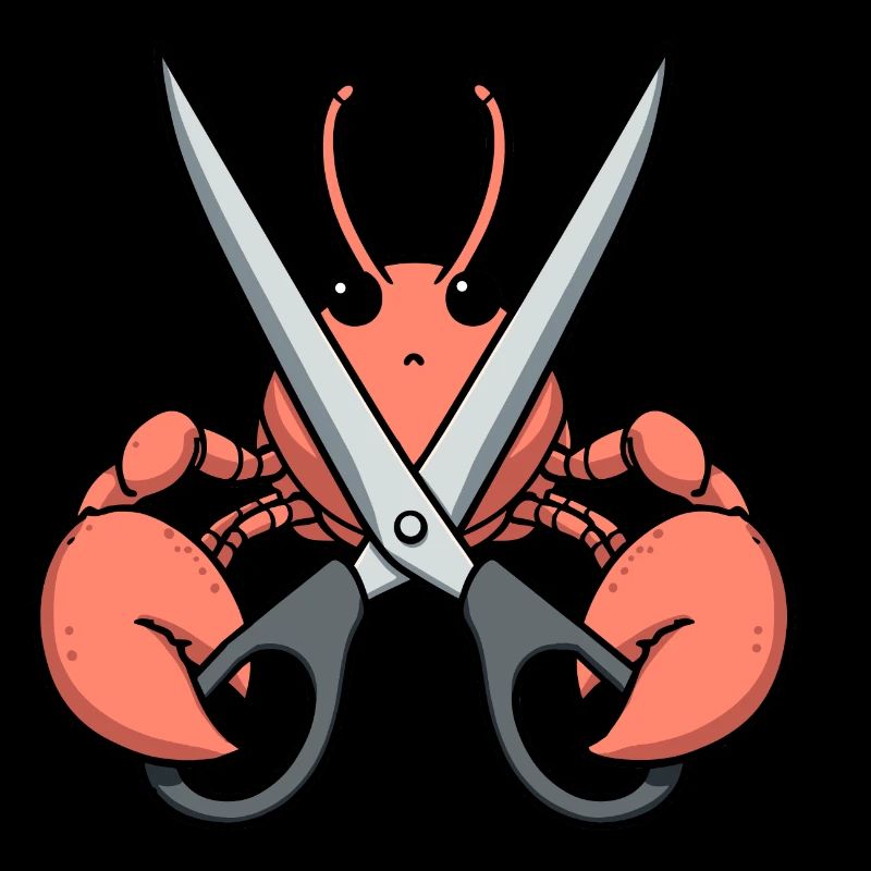 Comic Lobster Krebs Hummer Languste graue Schere