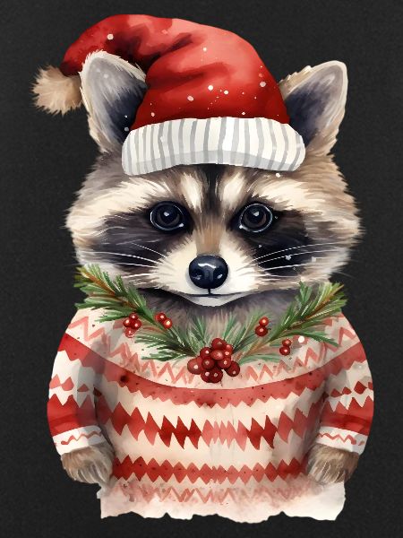 Waschbär Weihnachtspullover