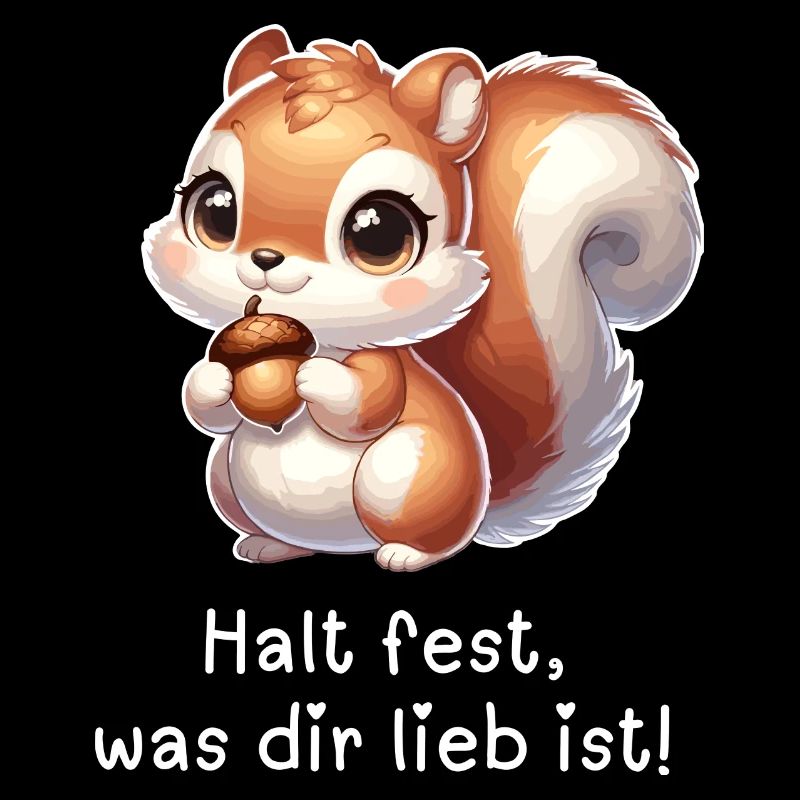 Süßes Eichhörnchen mit einer Nuss in den Händen