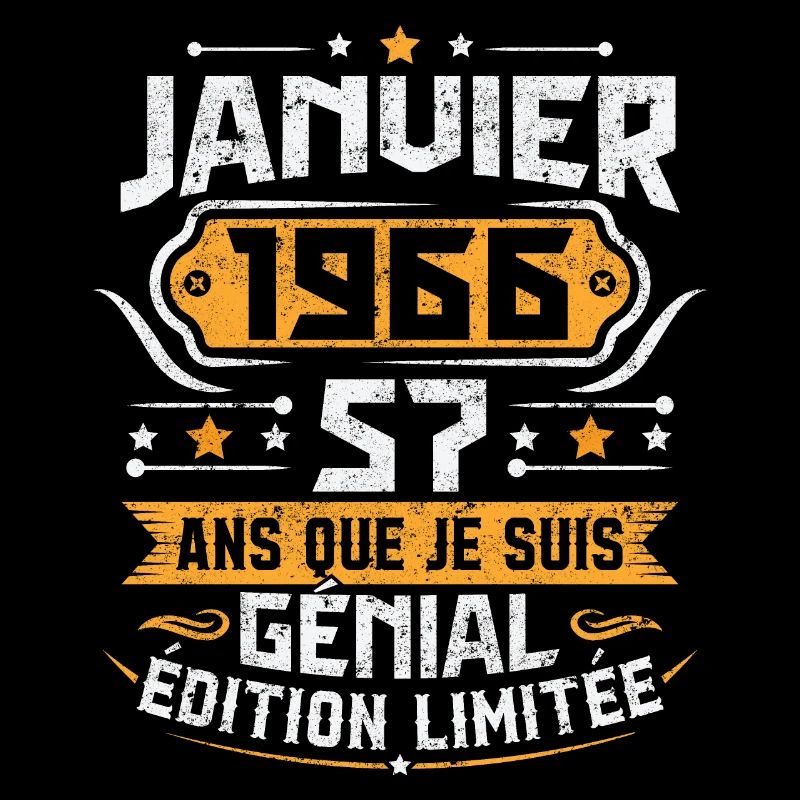Rétro Cadeau D'anniversaire 57 Ans Janvier 1966