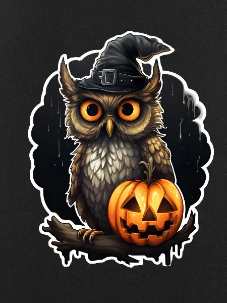 Owl with Pumpkin Halloween