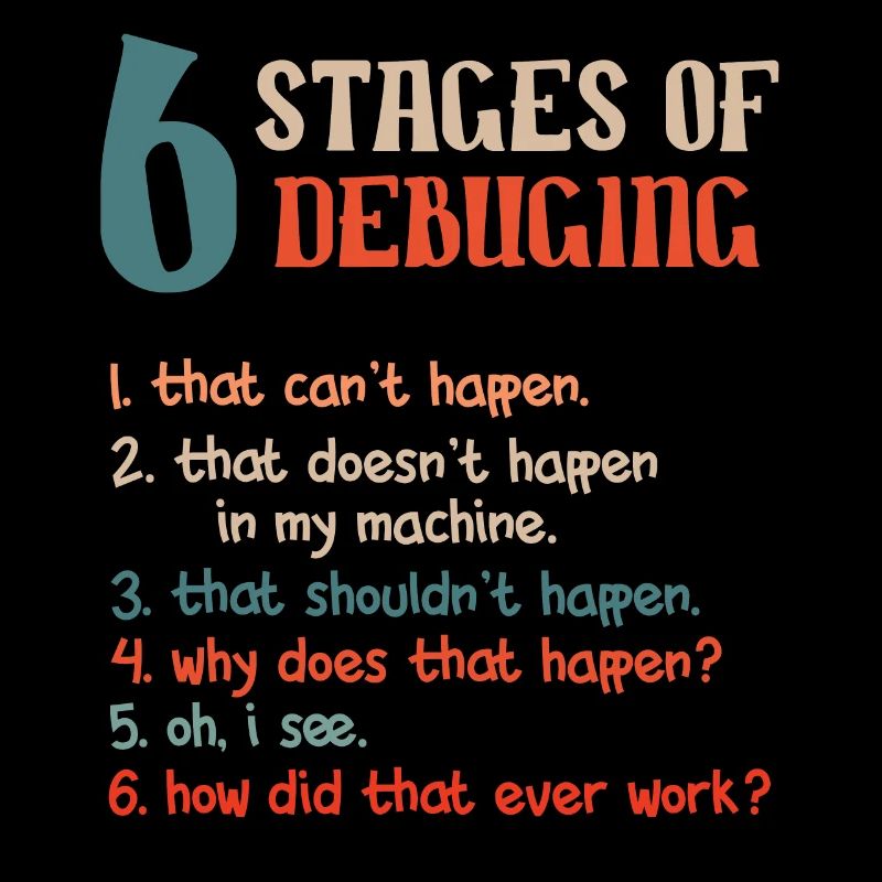 Funny Stages Of Debugging Developer Programmer