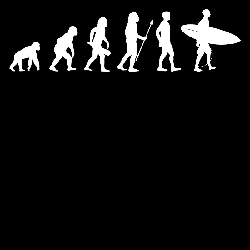 Surfing Evolution - Surf Surfer Monkey Human