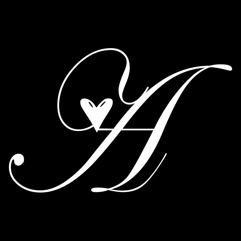 Monogram A Heart Vine