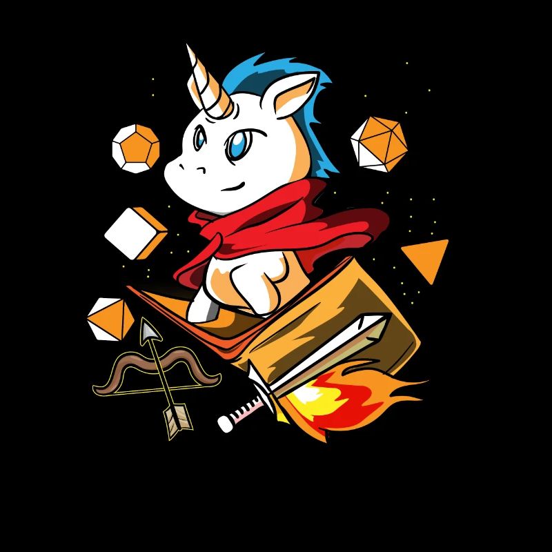 Gamer Einhorn Dungeon RPG Tabletop lustig Geschenk