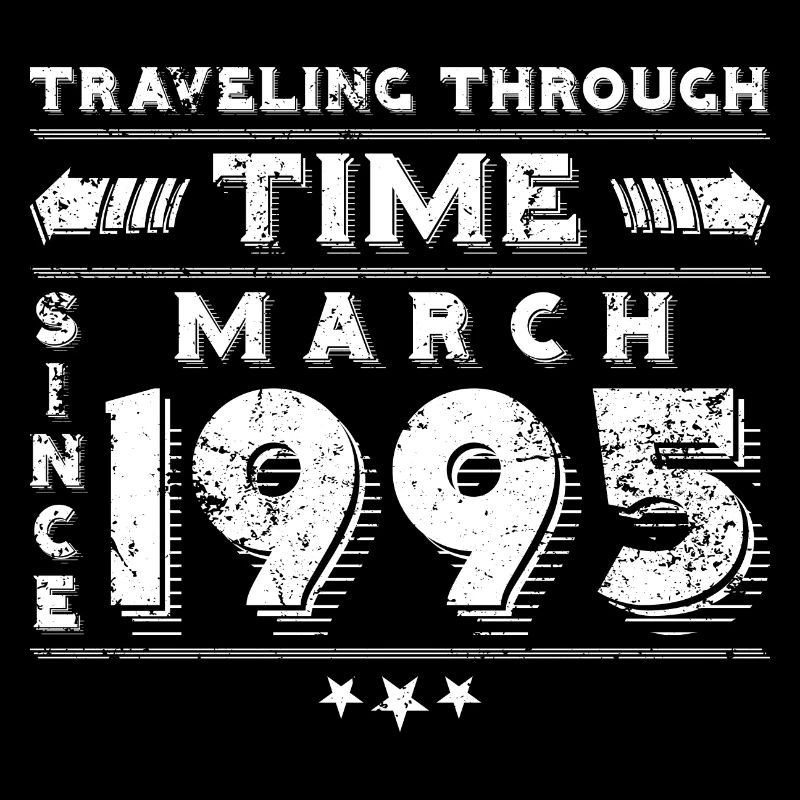 Conception d'anniversaire de voyage dans le temps vintage mars 1995