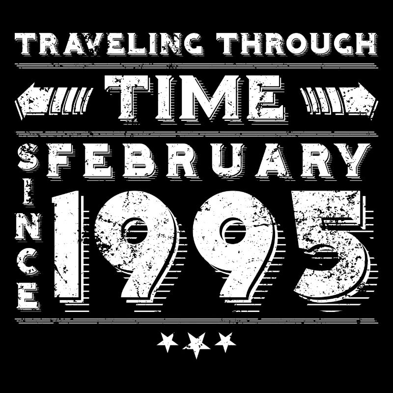 Conception d'anniversaire de voyage dans le temps vintage février 1995