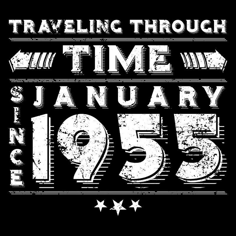 Conception d'anniversaire de voyage dans le temps vintage janvier 1955