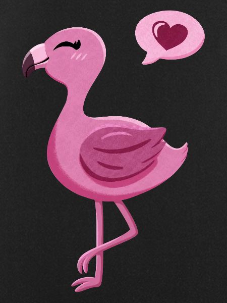 Cute flamingo with heart