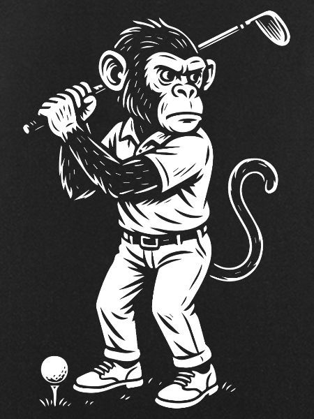 Chimp playing golf gift
