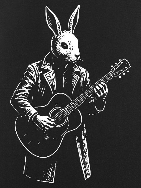 Rabbit Guitarist in Coat