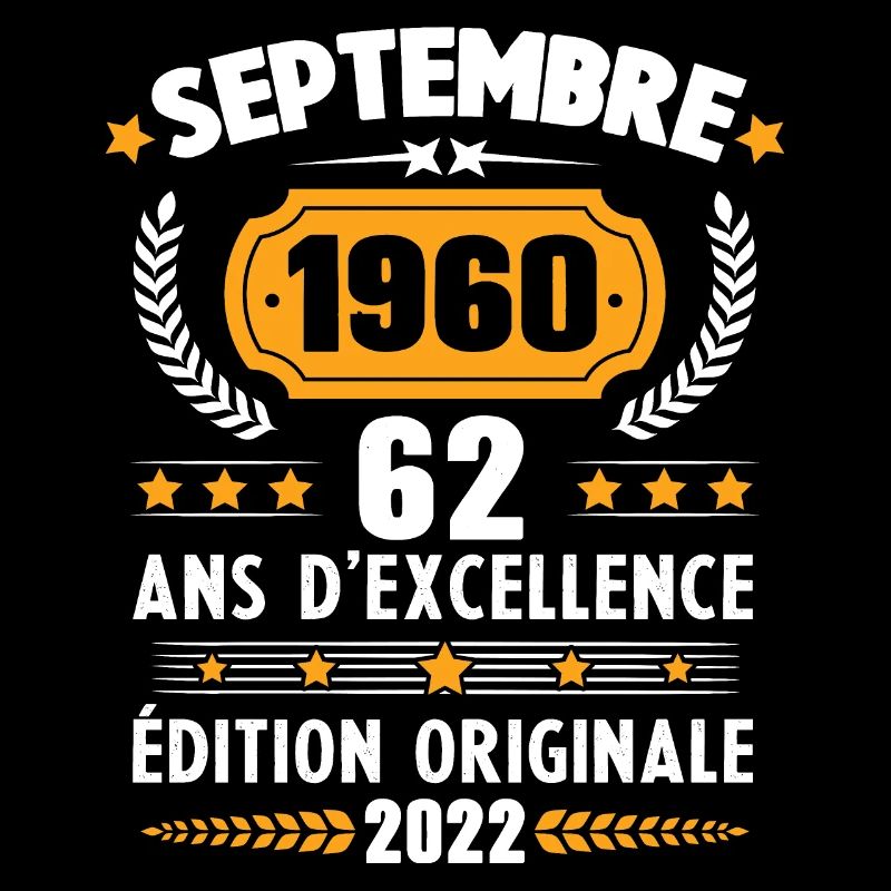 Cadeau D'anniversaire Rétro 62 Ans Septembre 1960