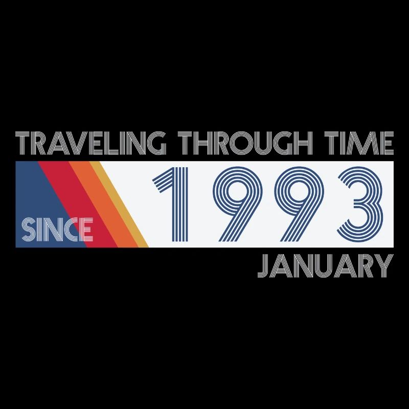 Conception drôle d'anniversaire de voyage dans le temps janvier 1993