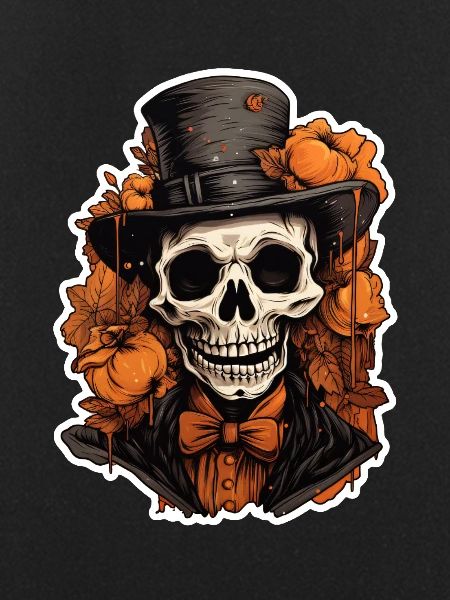 Skull fine with hat