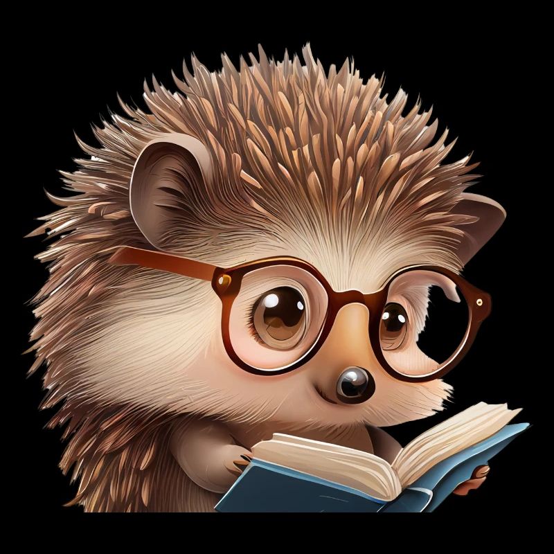 Lecture de hérisson mignon