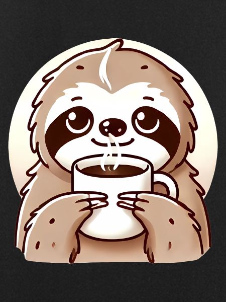 Cozy Sloth Coffee Illustration