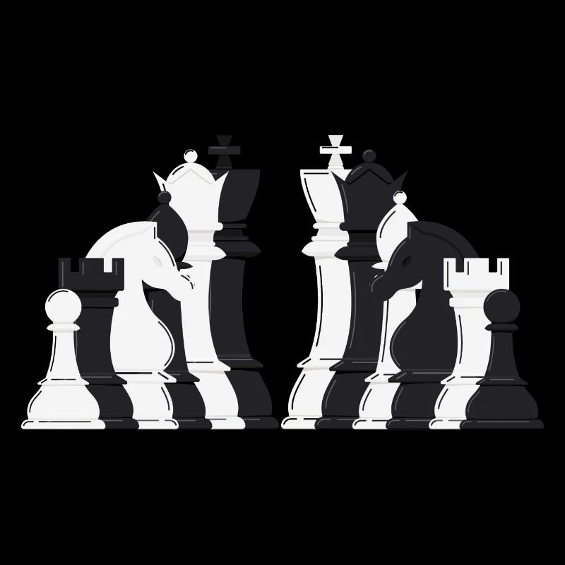Chess pieces lineup
