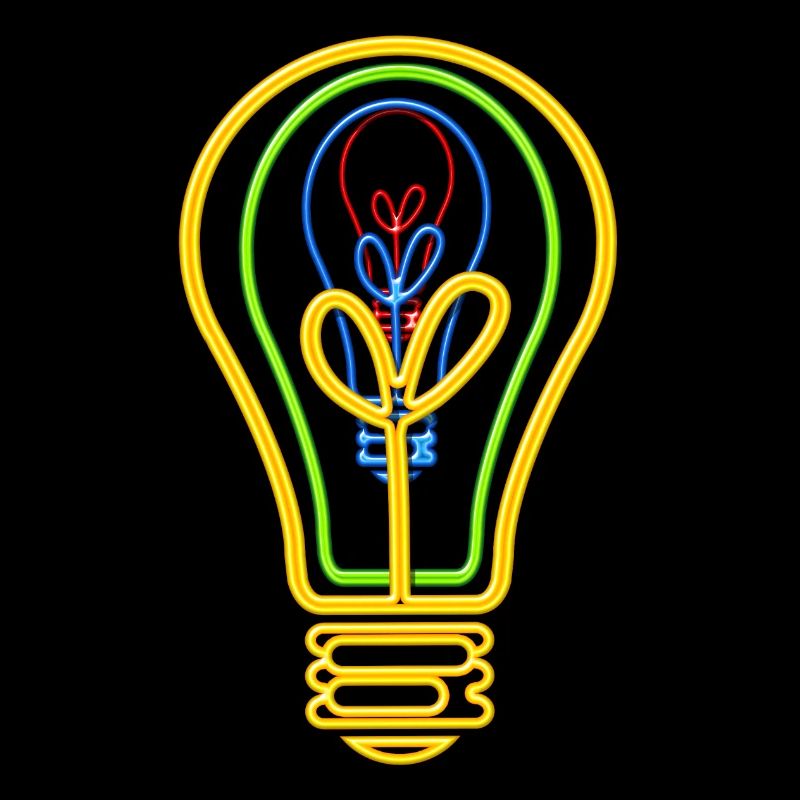 Ampoule néon couleurs fluorescentes