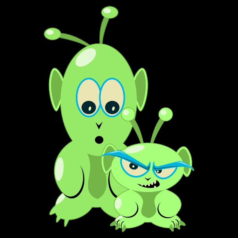 Two little funny aliens - cool Martians