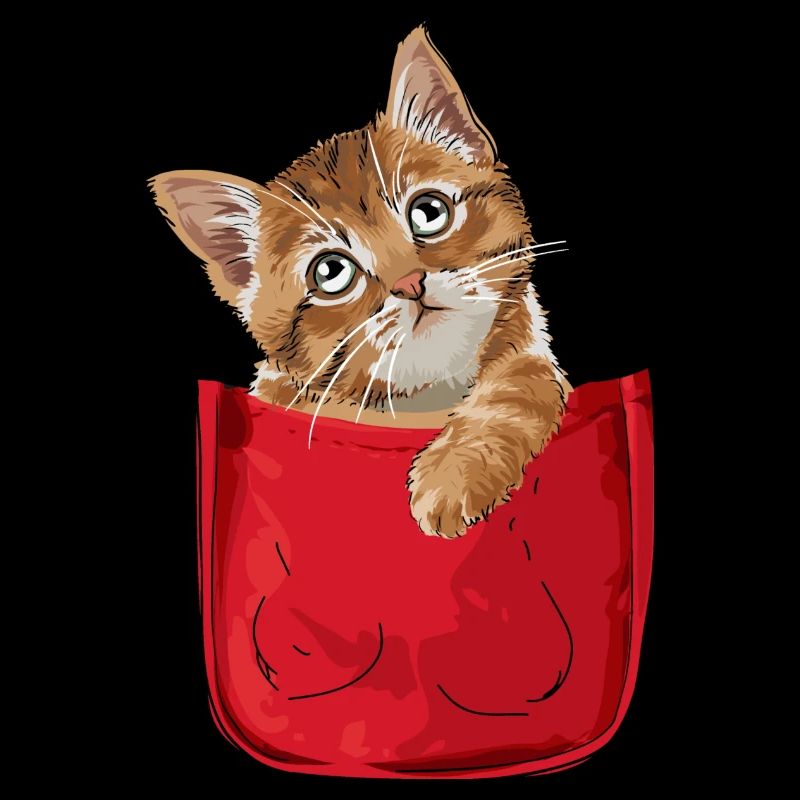 Chat dans la poche de poitrine Drôle de chat