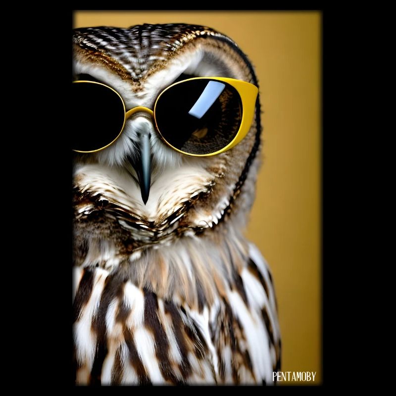 Eule Sonnenbrille Wildtier Vogel Waldtier Wald