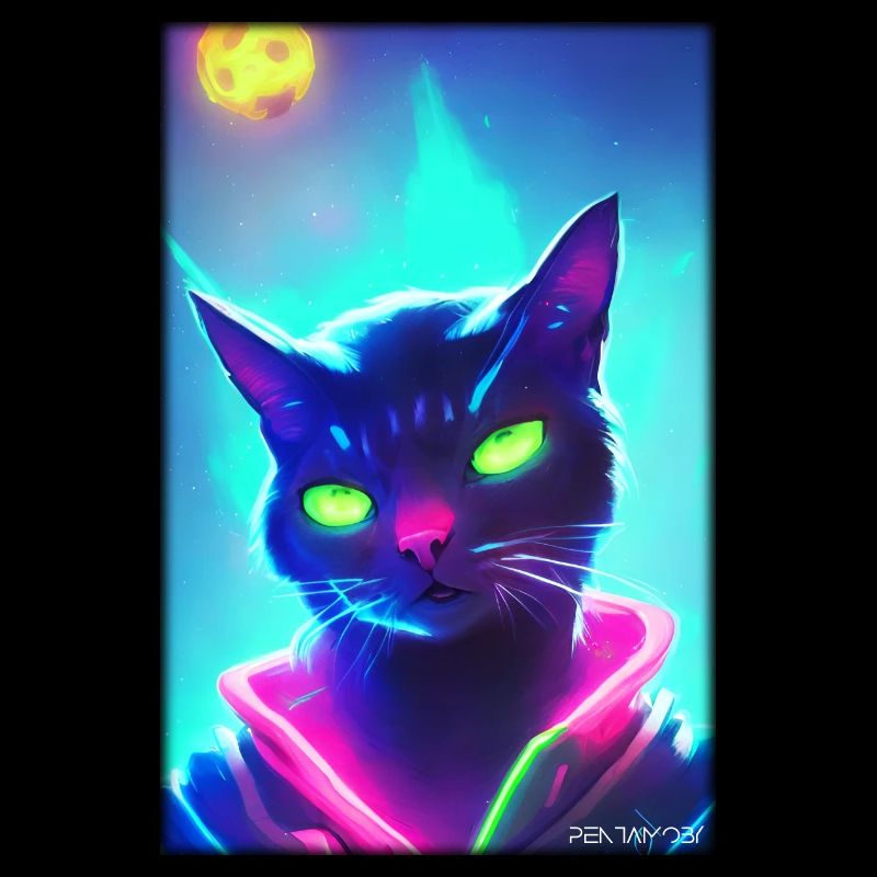 Space Cyber Cat Future Pet Cat Love