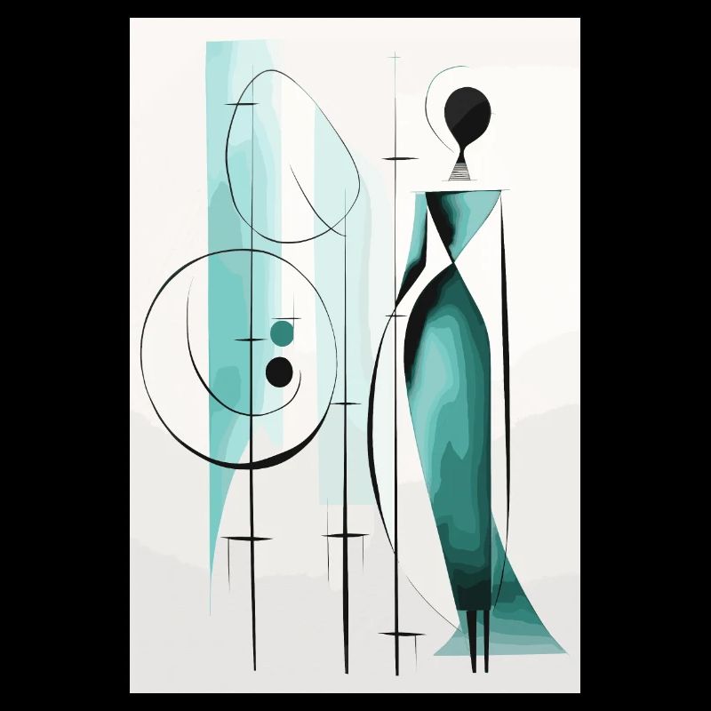 Teal Geometry Silhouette