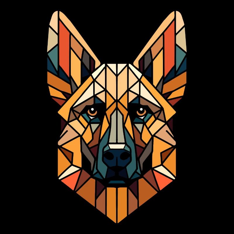 Malinois head geometric art, polygon art