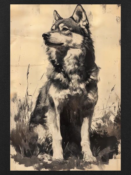 Illustration eines Wolfes