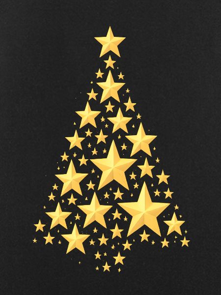 CHRISTMAS TREE WITH STARS
