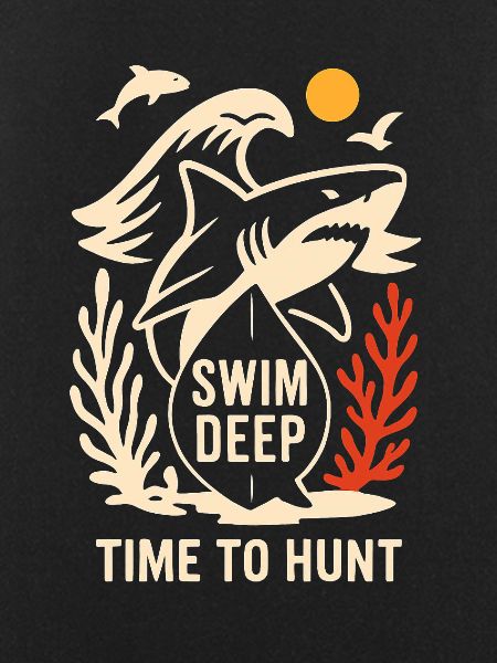 Deep Hunting Underwater Shark Scene