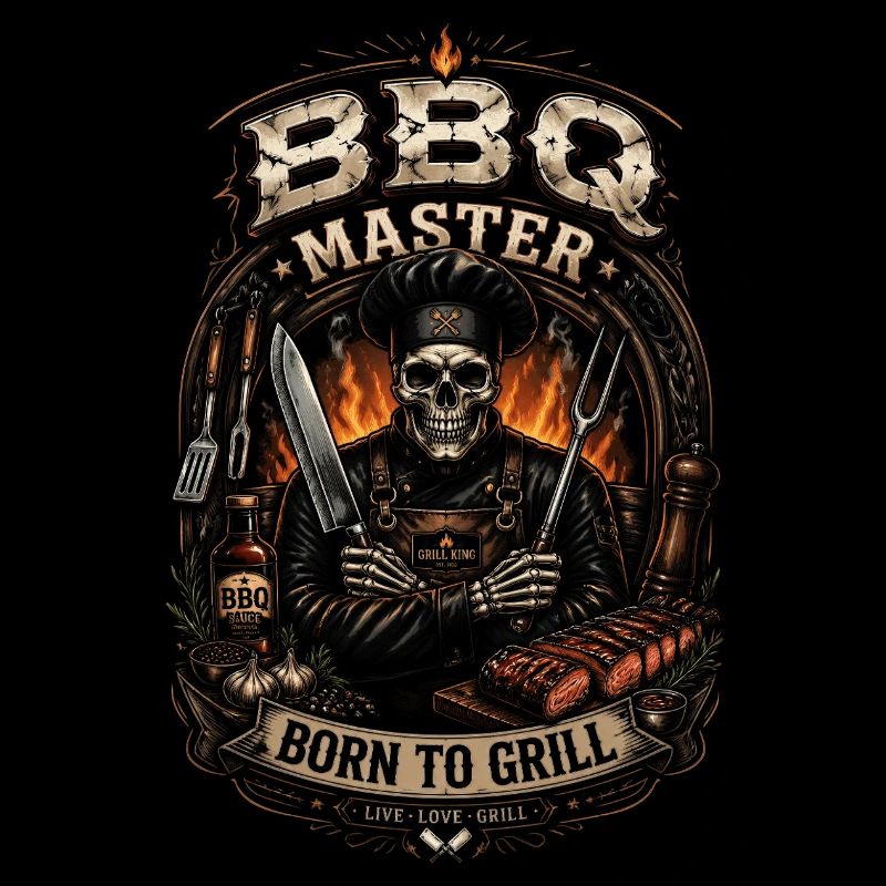 Master BBQ Skeleton Grill - Barbecue humor