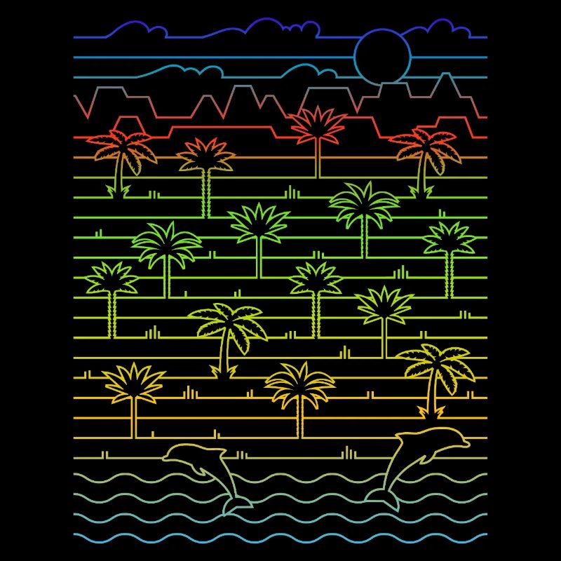 Tropical Landscape (Beach, Lines)