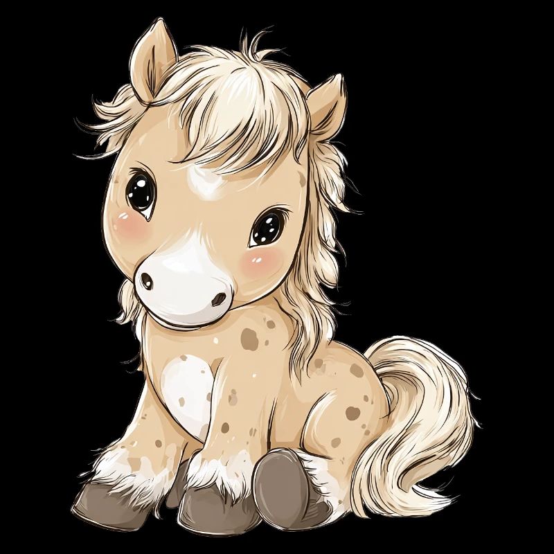 Mignon bébé poney cheval