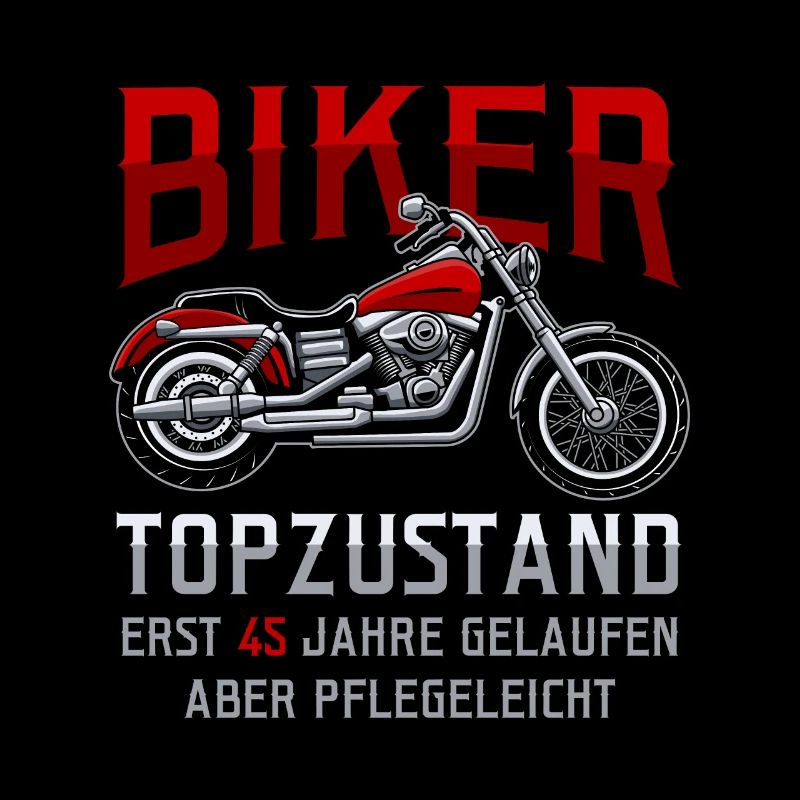 45. Geburtstag Biker Motorradfahrer Motorrad