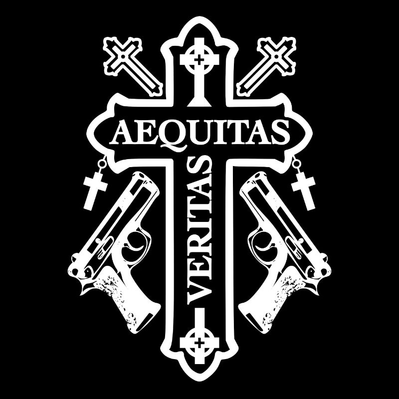 Aequitas Veritas Cross - Design 2 white