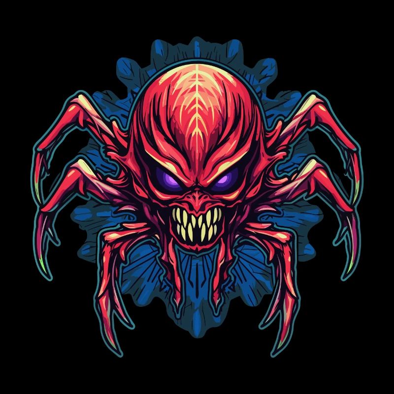 Colorful Abstract Spider Design Arachnids