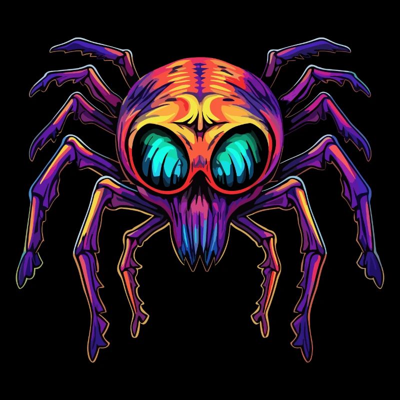 Arachnides de conception d’araignée abstraite colorée