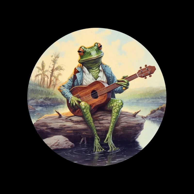 Frog playing banjo
