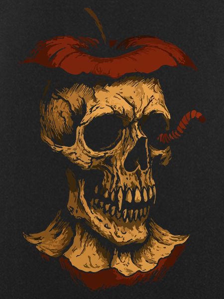 Dark Apple Skull